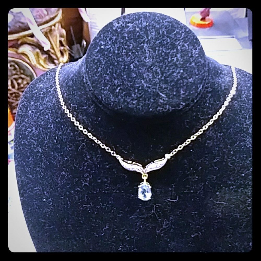 18k Topaz Gemstones and Diamond Necklace